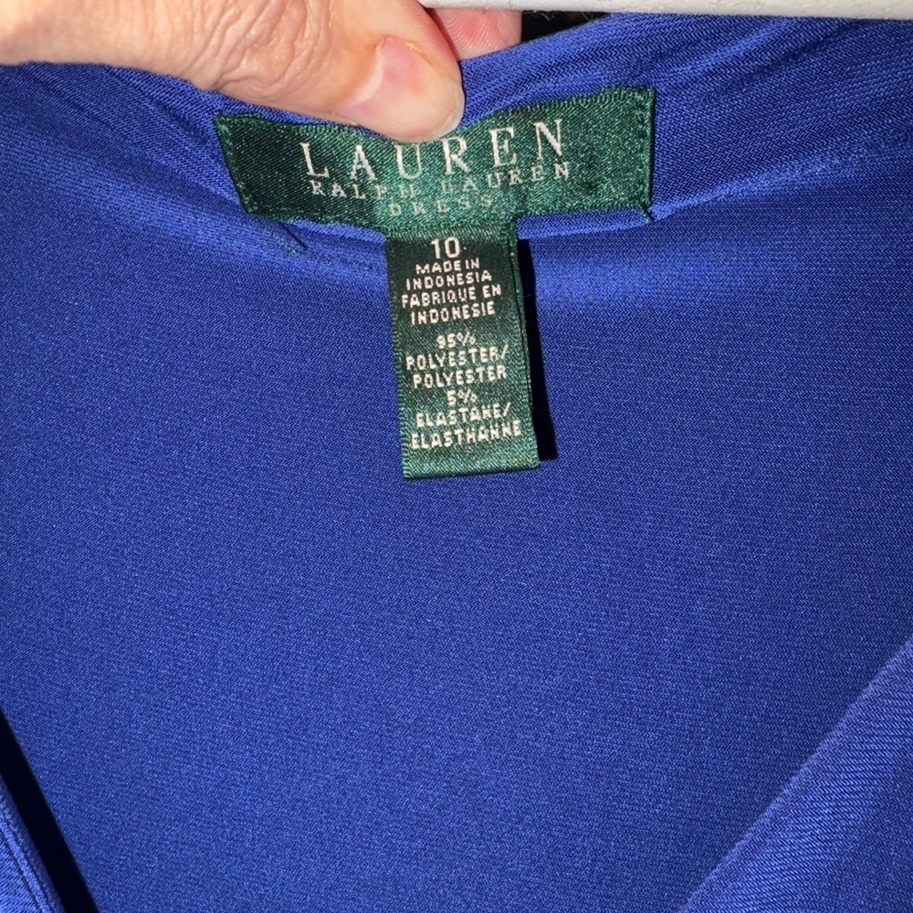 Lauren Ralph Lauren Royal Blue Midi Cocktail Dress size 10 large - Picture 3 of 3